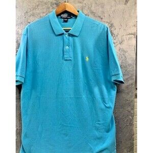 Polo Ralph Lauren Shirt Mens XL Pony Golf Blue Preppy Short Sleeve Casual Cotton